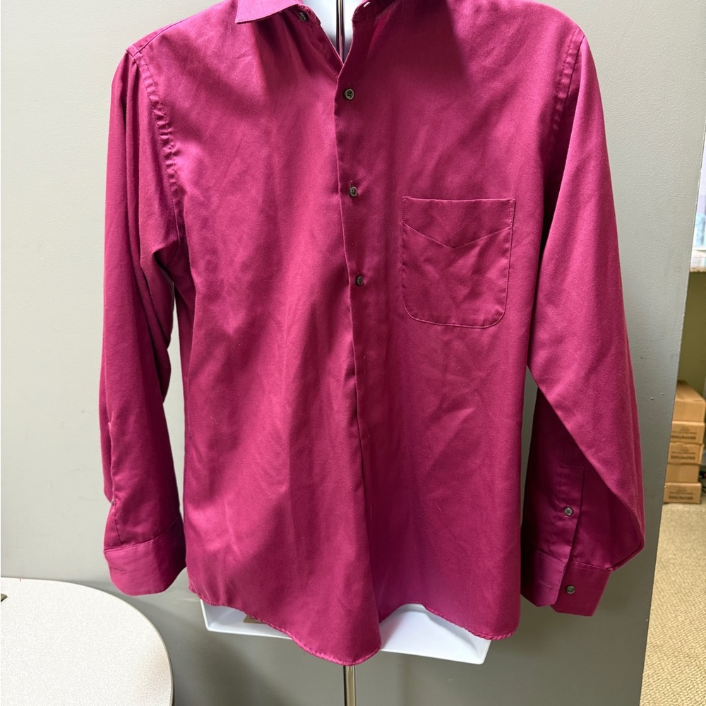Geoffrey Beene Rich Magenta  Button Down Wrinkle‎ Free Shirt